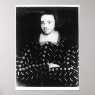 Porträtt sade att vara Christopher Marlowe Poster