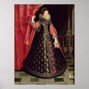Porträtt som antas för att vara Henrietta Maria Poster