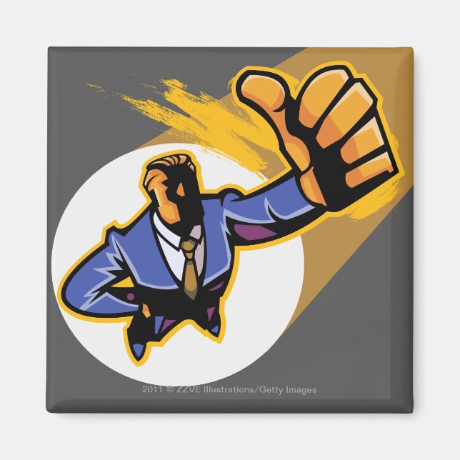 Porträtt som visar tummen upp magnet (Framsidan)