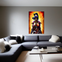 Porträtt steampunk skelett | AI Art Poster