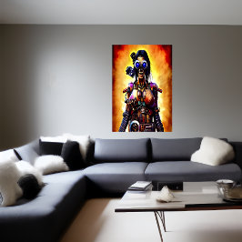 Porträtt steampunk skelett | AI Art Poster