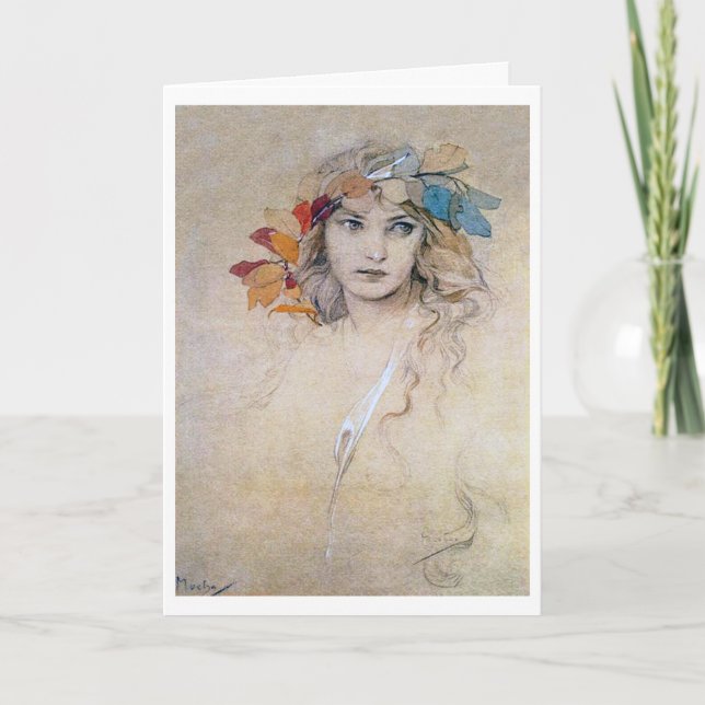 Porträtt (Studie), Alphonse Mucha Card Kort (Framsida)