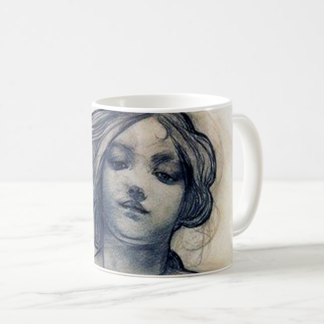 Porträtt (Studie), Alphonse Mucha Kaffemugg (Framsida höger)