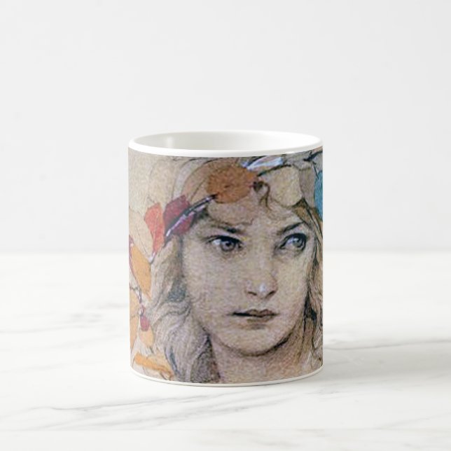 Porträtt (Studie), Alphonse Mucha Kaffemugg (Center)