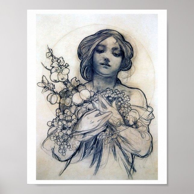 Porträtt (Studie), Alphonse Mucha Poster (Framsidan)