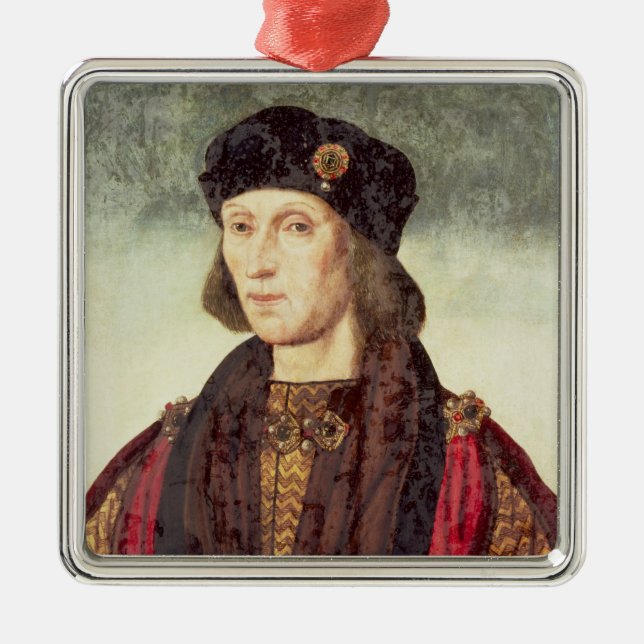 Porträtt T31778 av Henry VII (1457-1509) Julgransprydnad Metall (Framsidan)