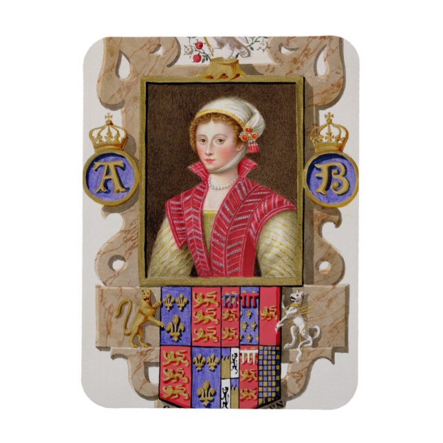 Porträtt till Anne Boleyn (1507-36) 2:a drottninge Magnet (Vertikal)