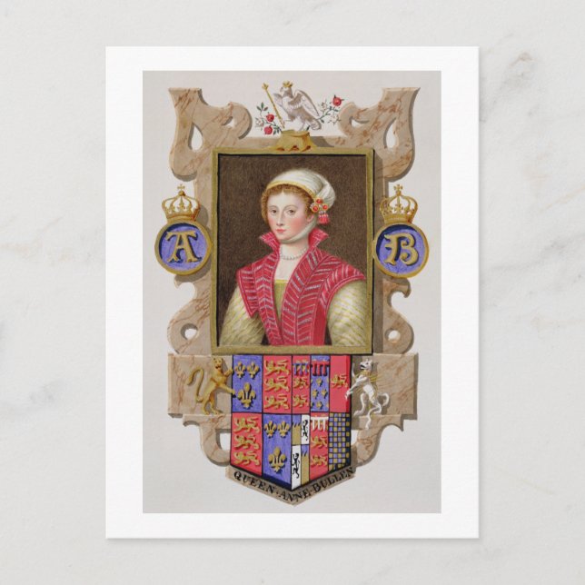Porträtt till Anne Boleyn (1507-36) 2:a drottninge Vykort (Framsida)
