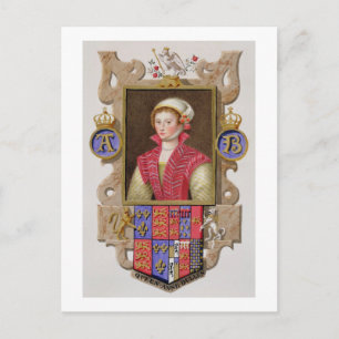 Porträtt till Anne Boleyn (1507-36) 2:a drottninge Vykort