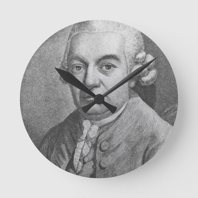 Porträtt till Carl Philipp Emanuel Bach (1714-88)  Rund Klocka (Framsida)