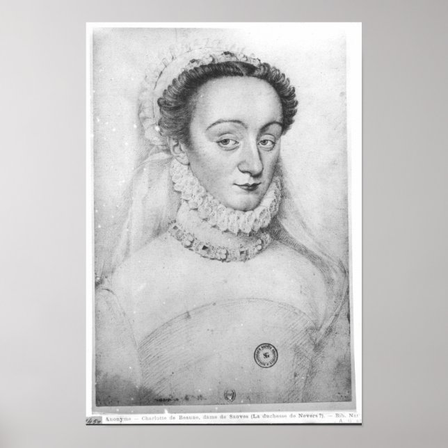 Porträtt till Charlotte de Beaune Dame de Poster (Framsidan)