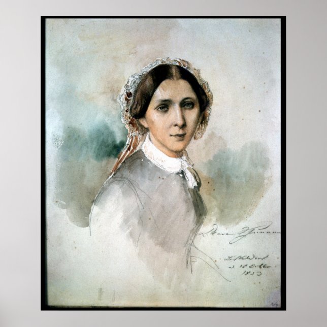 Porträtt till Clara Schumann 1853 Poster (Framsidan)