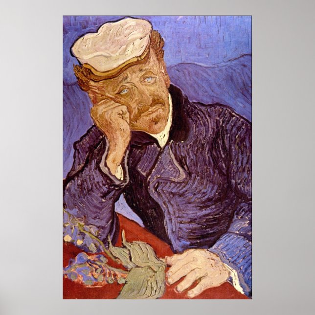 Porträtt till dr Gachet av Vincent Willem van Gogh Poster (Framsidan)