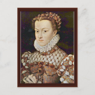 Porträtt till Elizabeth Austriaby Clouet François Vykort