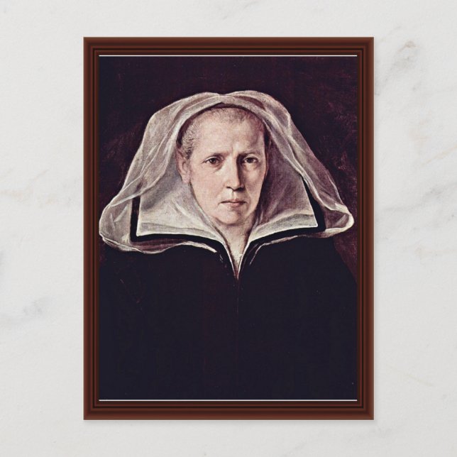 Porträtt till en äldre kvinna av Reni Guido Vykort (Framsida)