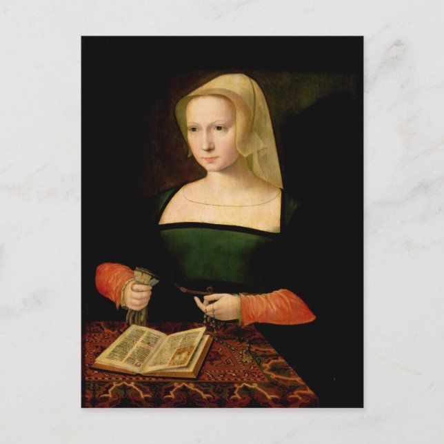 Porträtt till en ung kvinna vykort (Framsida)