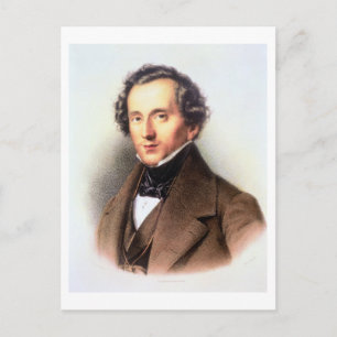 Porträtt till Felix Mendelssohn (1809-47) (litho) Vykort