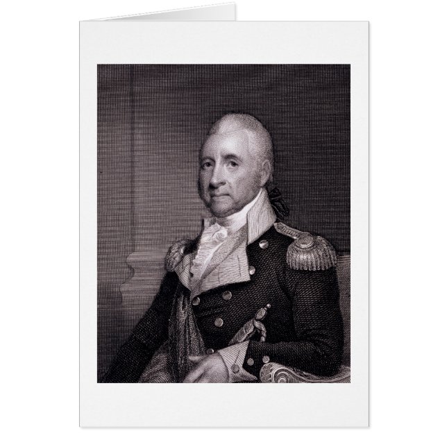 Porträtt till generalmajor John Brooks, graverad a Hälsningskort (Framsidan)