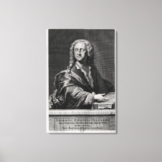 Porträtt till Georg Philipp Telemann Canvastryck (Framsida)
