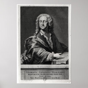 Porträtt till Georg Philipp Telemann Poster