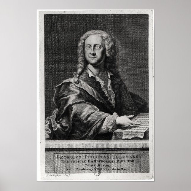 Porträtt till Georg Philipp Telemann Poster (Framsidan)