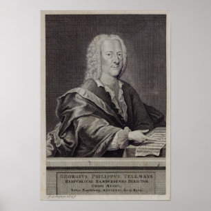 Porträtt till Georg Philipp Telemann Poster