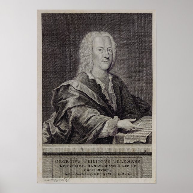 Porträtt till Georg Philipp Telemann Poster (Framsidan)
