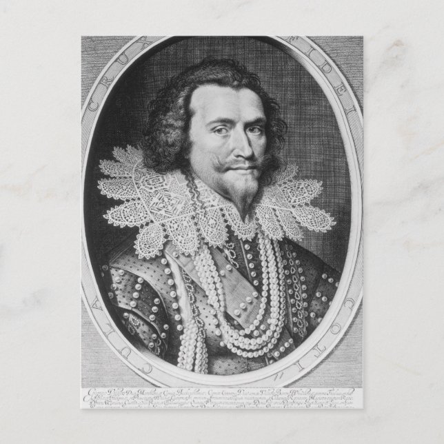 Porträtt till George Villiers Vykort (Framsida)
