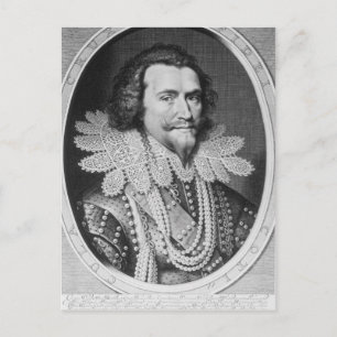 Porträtt till George Villiers Vykort