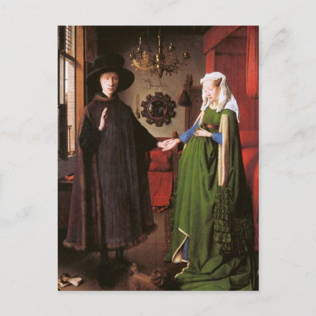 Porträtt till Giovanni Arnolfini och hans fru Vykort (Framsida)