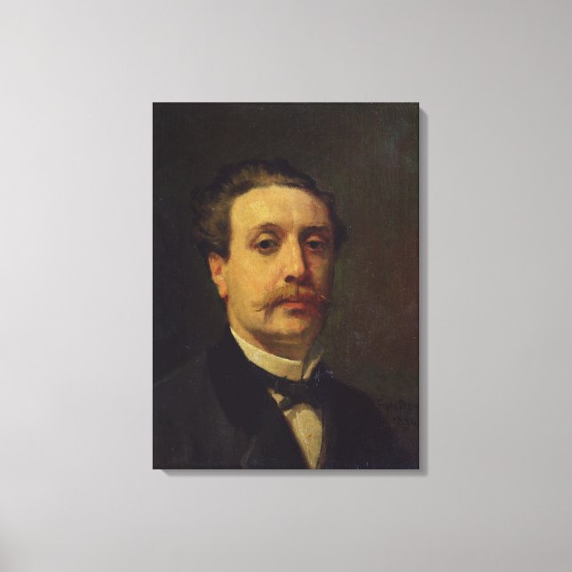 Porträtt till Guy de Maupassant 1876 Canvastryck (Framsida)
