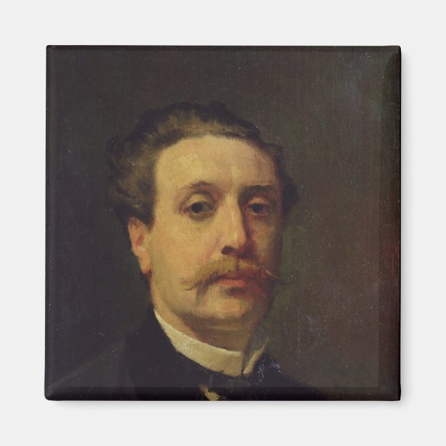 Porträtt till Guy de Maupassant 1876 Magnet (Framsidan)