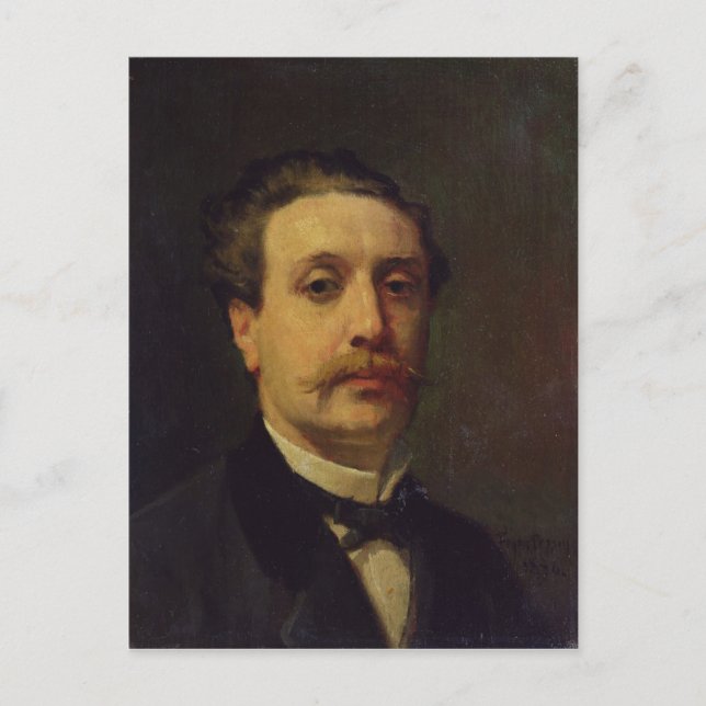 Porträtt till Guy de Maupassant 1876 Vykort (Framsida)
