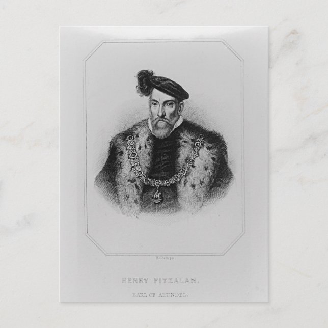 Porträtt till Henry Fitzalan, 12:e Earl of Vykort (Framsida)
