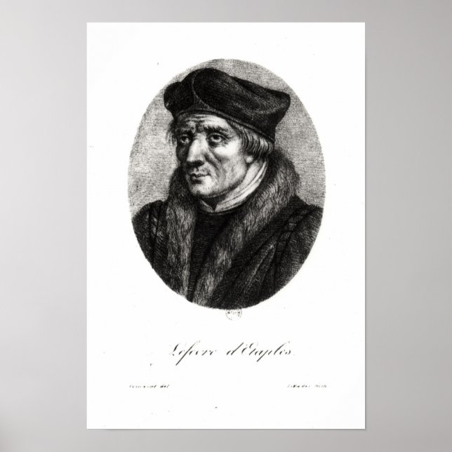 Porträtt till Jacques Lefevre d'Etaples Poster (Framsidan)