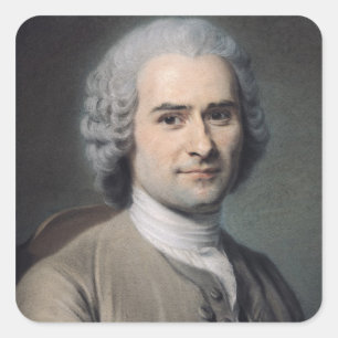 Porträtt till Jean Jacques Rousseau Fyrkantigt Klistermärke