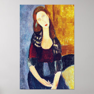 Porträtt till Jeanne Hebuterne, Modigliani Poster