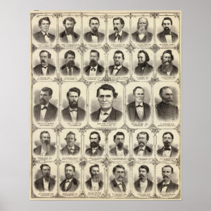 Porträtt till John C Hall och professor JW Bradsha Poster