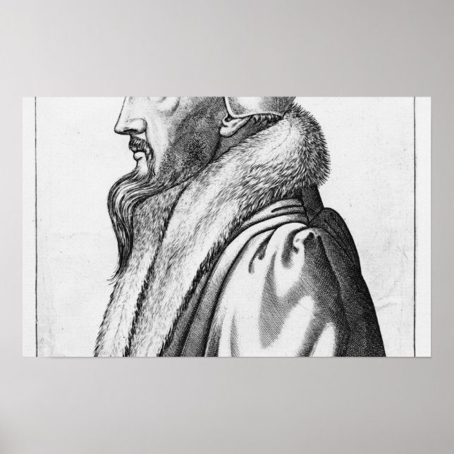 Porträtt till John Calvin åldras 53, 1564 Poster (Framsidan)