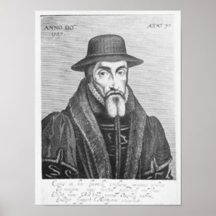 Porträtt till John Foxe Engelsk martyrolog Poster