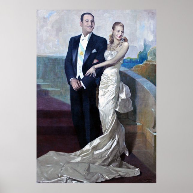 Porträtt till Juan Domingo Perón och Eva Duarte Poster (Framsidan)