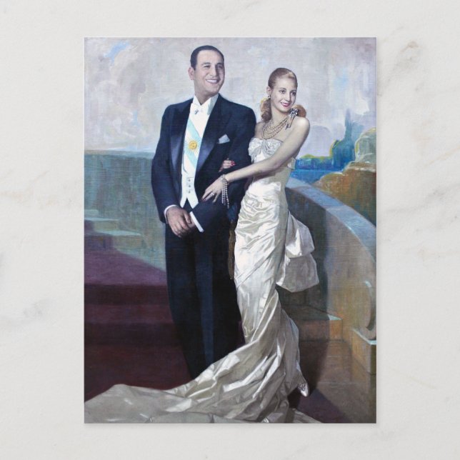 Porträtt till Juan Domingo Perón och Eva Duarte Vykort (Framsida)