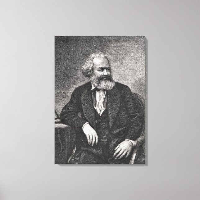 Porträtt till Karl Marx 1857 Canvastryck (Framsida)