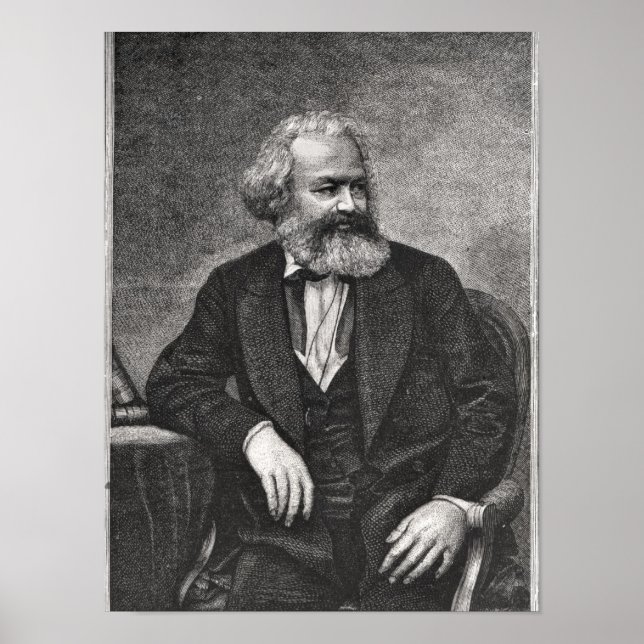 Porträtt till Karl Marx 1857 Poster (Framsidan)