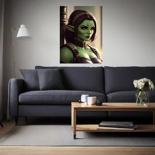 Porträtt till kvinnor i Elf eller hybrider AI Ar Poster