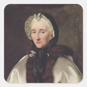 Porträtt till Madame Francoise de Graffiny Fyrkantigt Klistermärke