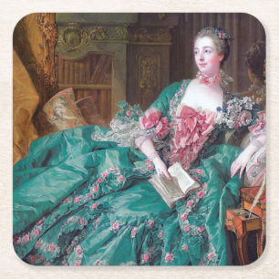 Porträtt till Madame Pompadour, Boucher, 1756 Underlägg Papper Kvadrat