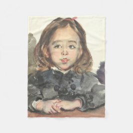 Porträtt till Marie (Cute Young Girl) Fleecefilt