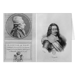 Porträtt till Marie Francois Gontier de Biran Hälsningskort