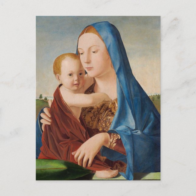 Porträtt till Mary Holding Baby Jesus Vykort (Framsida)